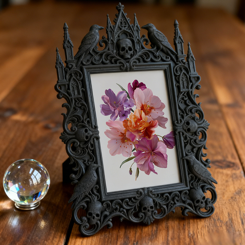 Gothic Dark Frame | Bar Lounge Photo Decor, Waterproof Plastic, Dual-use Frame