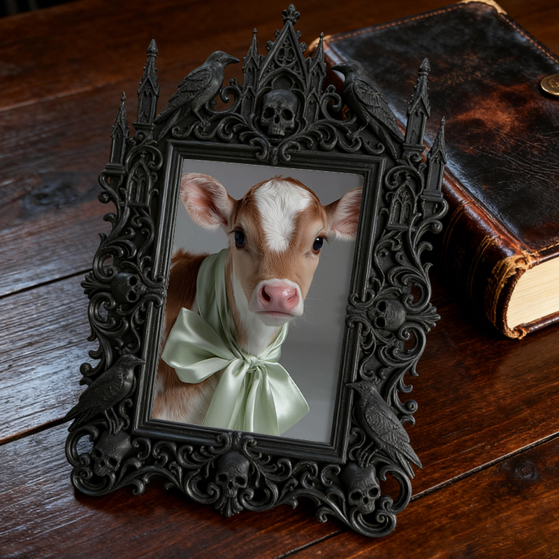 Gothic Dark Frame | Gothic Pub Corner Decor, Photo Ornament, Waterproof Plastic