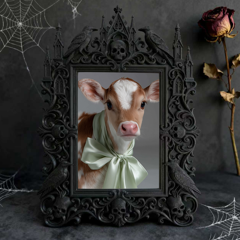 Gothic Dark Frame | Gothic Pub Corner Decor, Photo Ornament, Waterproof Plastic