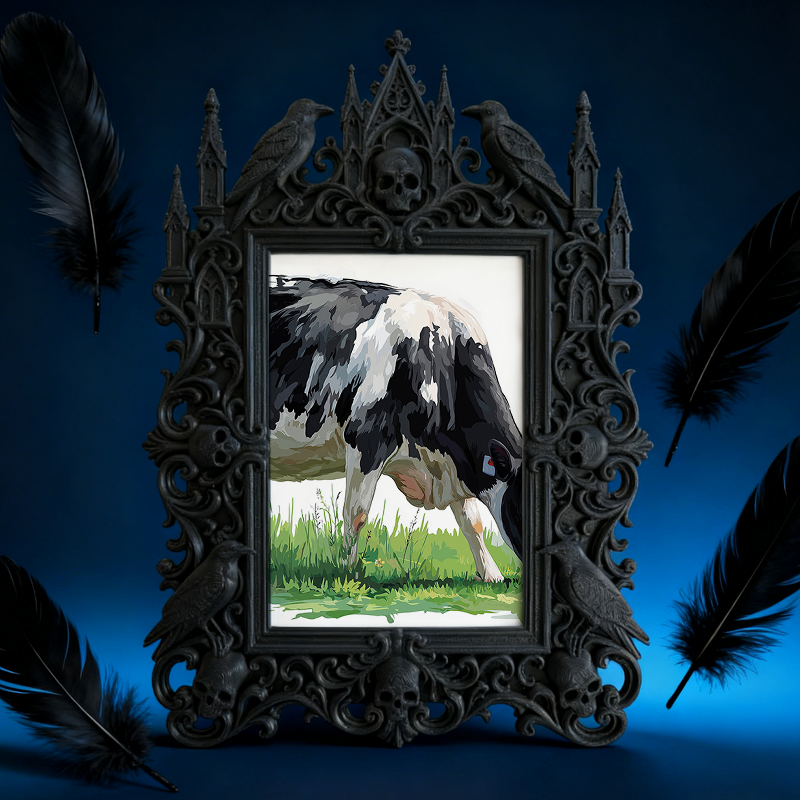 Gothic Dark Frame | Bar Corner Photo Display, Waterproof Plastic, Dual-use Decor