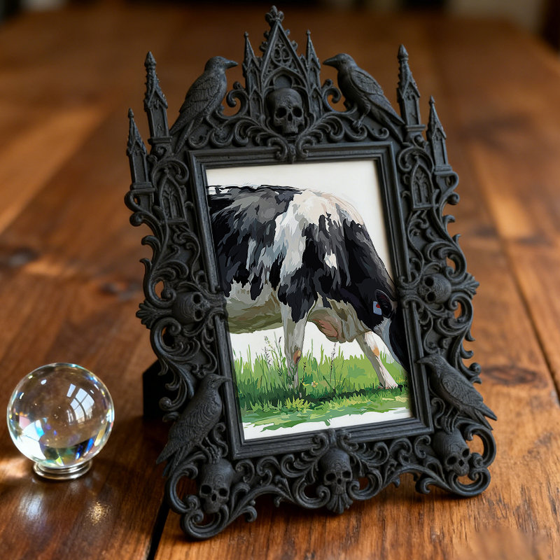 Gothic Dark Frame | Bar Corner Photo Display, Waterproof Plastic, Dual-use Decor