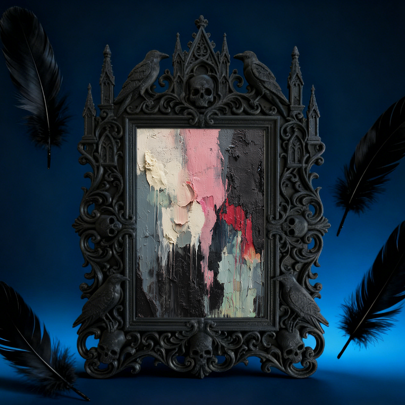 Gothic Dark Frame | Cocktail Bar Photo Frame, Wall/Tabletop, Waterproof Plastic