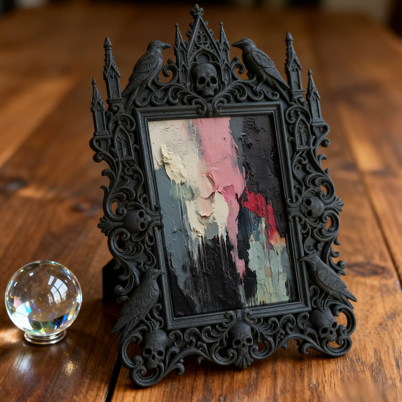 Gothic Dark Frame | Cocktail Bar Photo Frame, Wall/Tabletop, Waterproof Plastic
