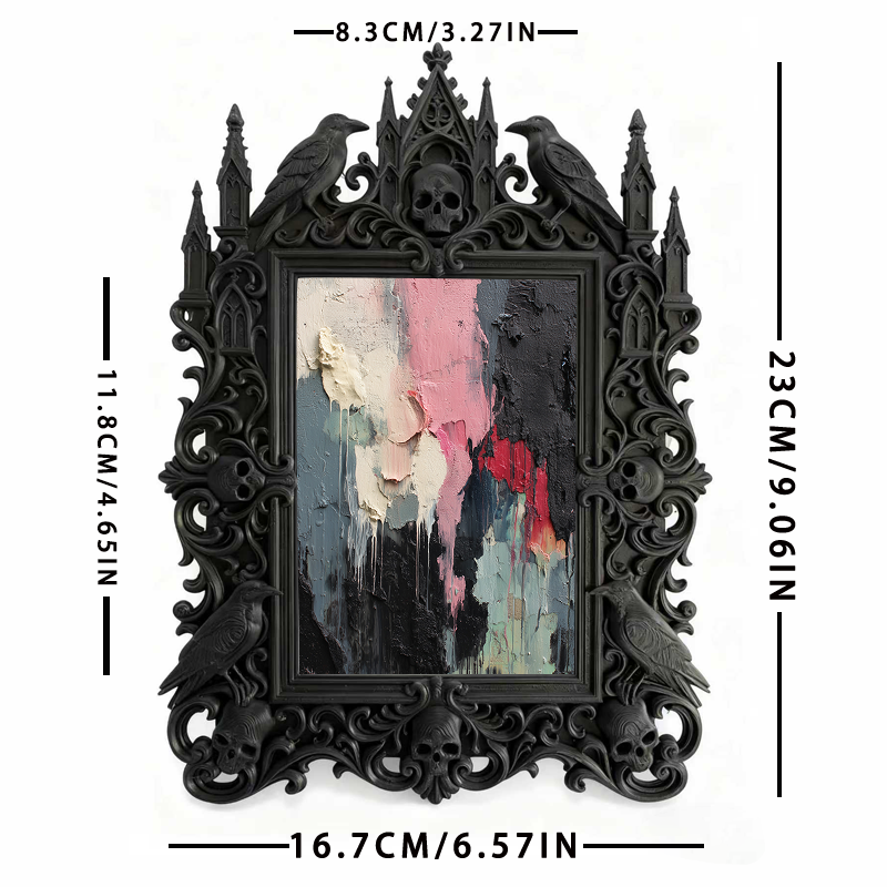 Gothic Dark Frame | Cocktail Bar Photo Frame, Wall/Tabletop, Waterproof Plastic