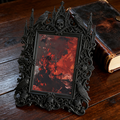 Gothic Dark Frame | Punk Bar Counter Decor, Photo Ornament, Waterproof Plastic
