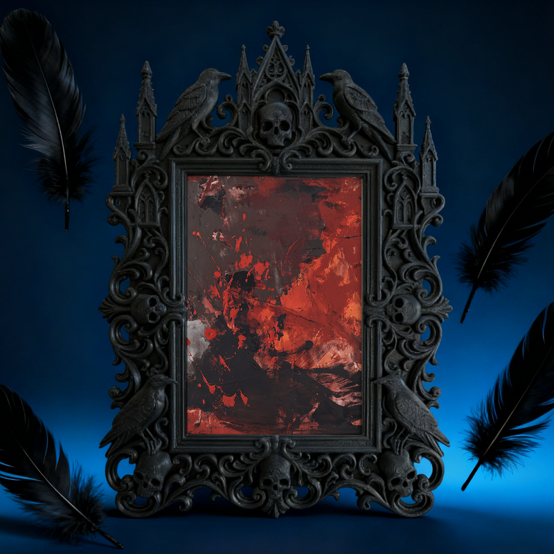 Gothic Dark Frame | Punk Bar Counter Decor, Photo Ornament, Waterproof Plastic