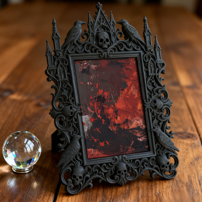 Gothic Dark Frame | Punk Bar Counter Decor, Photo Ornament, Waterproof Plastic