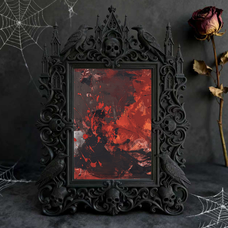 Gothic Dark Frame | Punk Bar Counter Decor, Photo Ornament, Waterproof Plastic