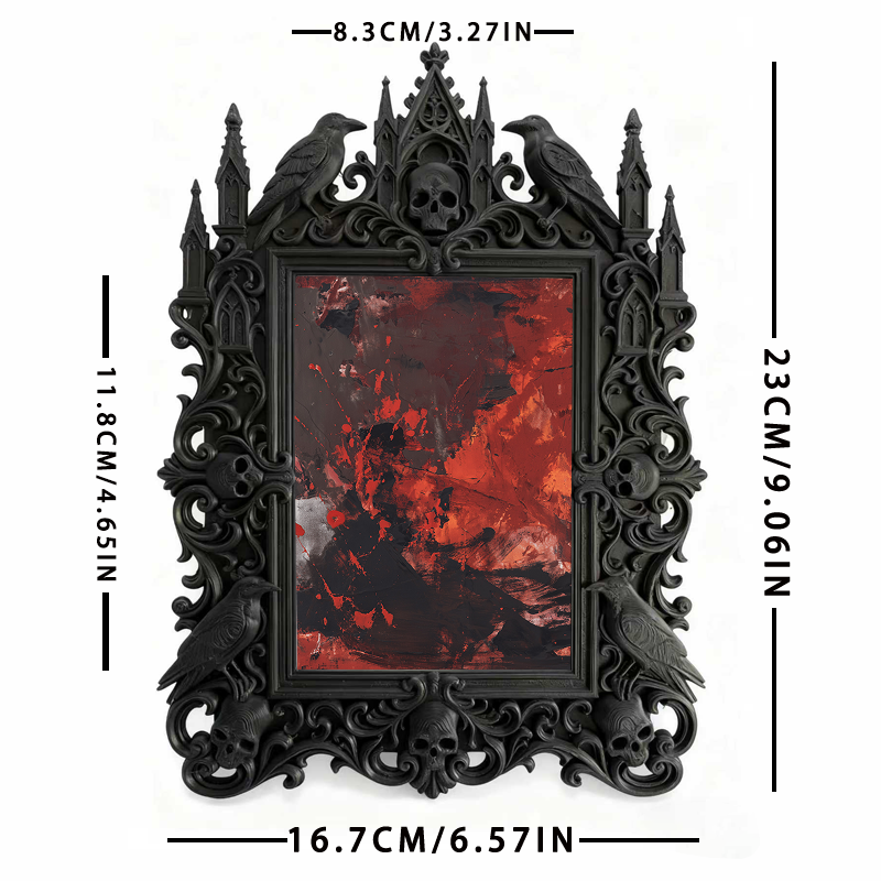 Gothic Dark Frame | Punk Bar Counter Decor, Photo Ornament, Waterproof Plastic