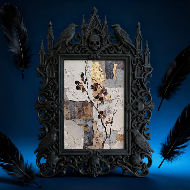 Gothic Dark Frame | Bar Wall Photo Holder, Dual-use Waterproof Plastic Frame