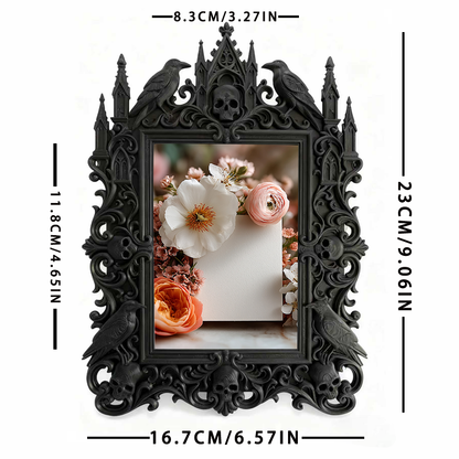 Gothic Dark Frame | Bar Counter Corner Photo Frame, Dual-use Wall/Desktop, Waterproof Plastic