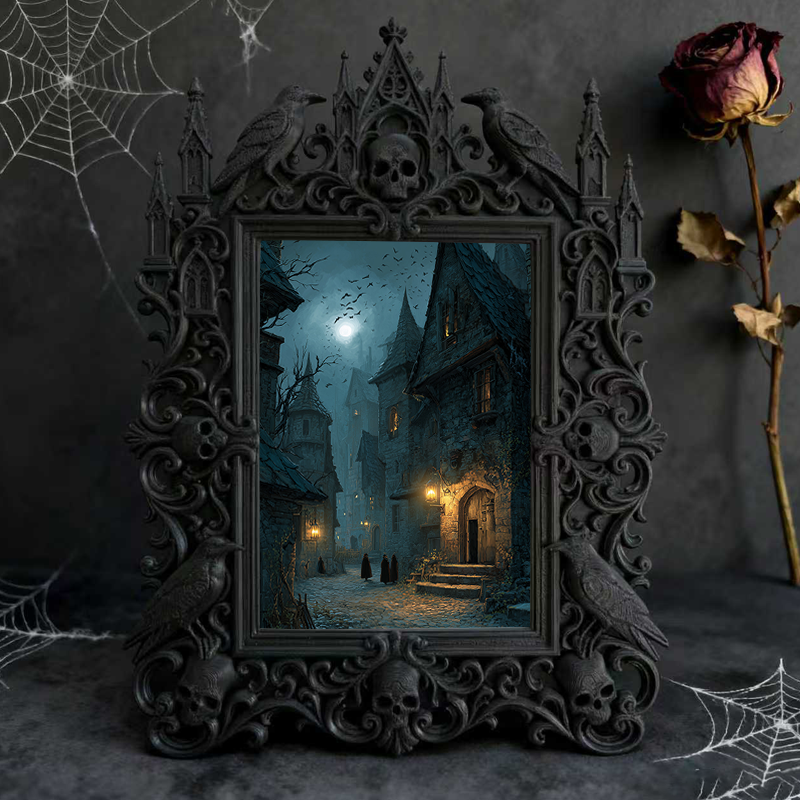 Gothic Dark Frame | Vampire Pub Decor, Photo Ornament, Waterproof Plastic Frame