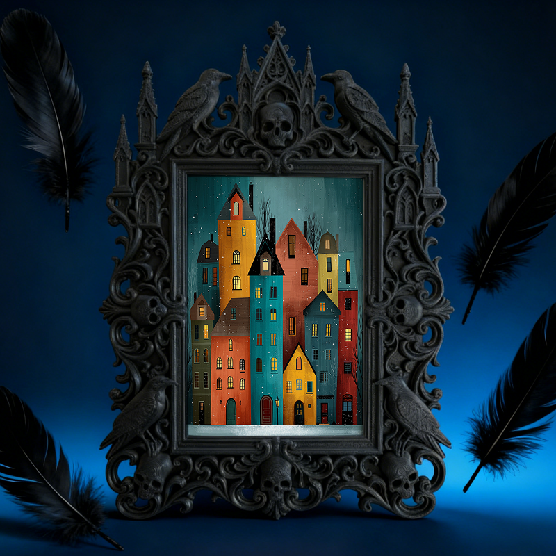 Gothic Dark Frame | Bar Dual-use Photo Prop, Wall/Tabletop, Waterproof Plastic