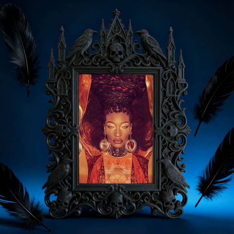 Gothic Dark Frame | Gothic Bar Corner Photo Frame, Waterproof Plastic Decor