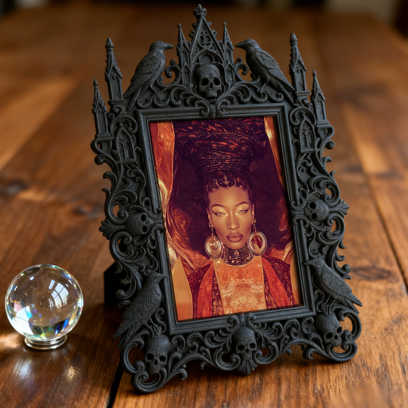 Gothic Dark Frame | Gothic Bar Corner Photo Frame, Waterproof Plastic Decor