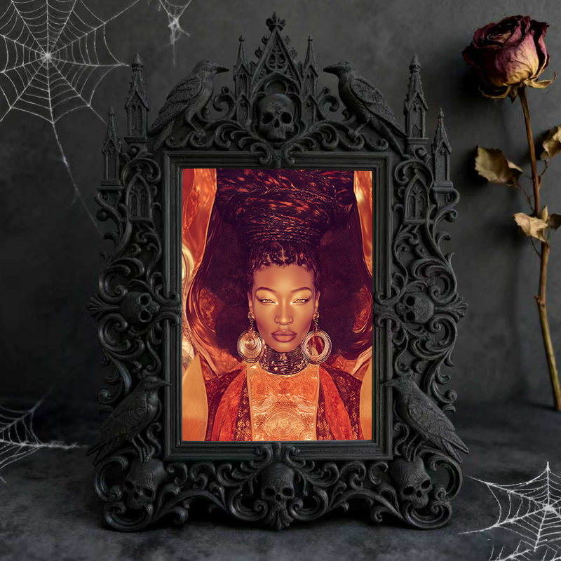Gothic Dark Frame | Gothic Bar Corner Photo Frame, Waterproof Plastic Decor