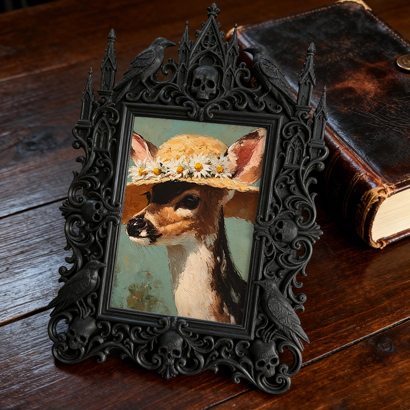 Gothic Dark Frame | Dark Bar Photo Ornament, Dual-use Waterproof Plastic Frame