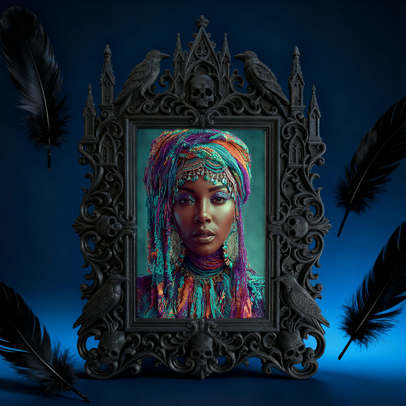 Gothic Dark Frame | Gothic Bar Counter Decor, Photo Holder, Waterproof Plastic