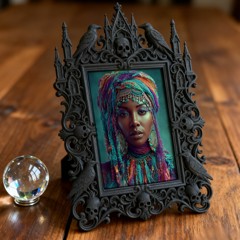 Gothic Dark Frame | Gothic Bar Counter Decor, Photo Holder, Waterproof Plastic