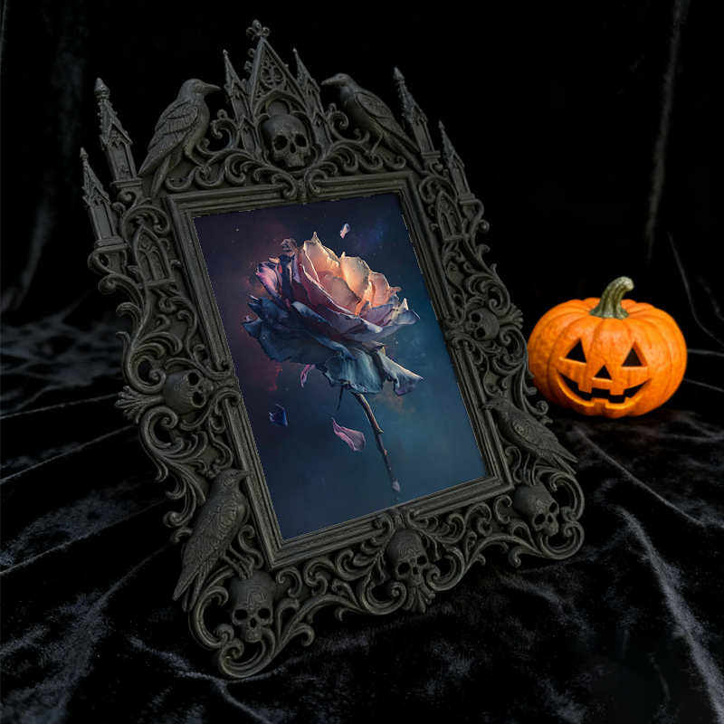 Gothic Dark Frame | Bar Lounge Corner Photo Frame, Dual-use Wall/Desktop, Waterproof Plastic