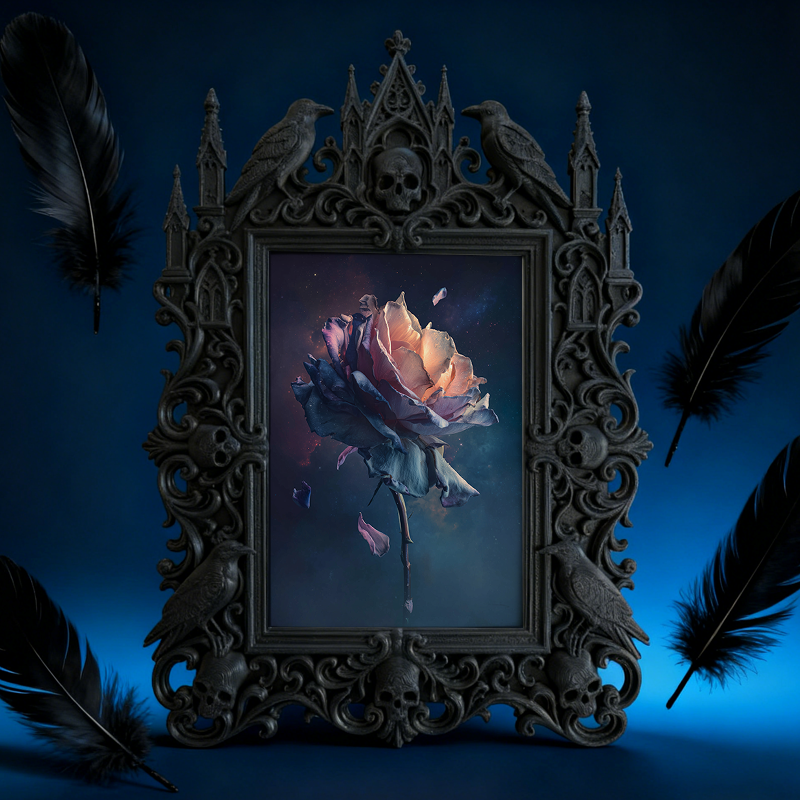 Gothic Dark Frame | Bar Lounge Corner Photo Frame, Dual-use Wall/Desktop, Waterproof Plastic
