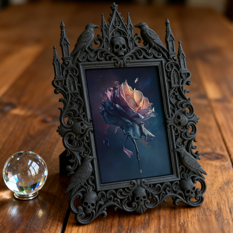 Gothic Dark Frame | Bar Lounge Corner Photo Frame, Dual-use Wall/Desktop, Waterproof Plastic