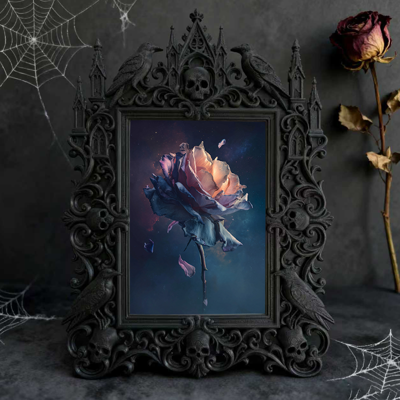 Gothic Dark Frame | Bar Lounge Corner Photo Frame, Dual-use Wall/Desktop, Waterproof Plastic