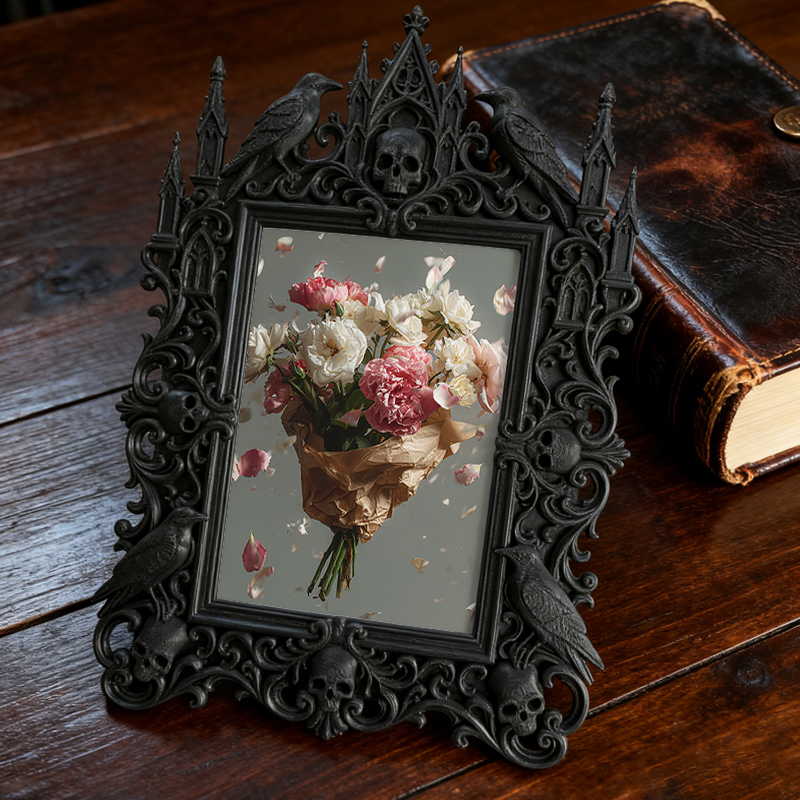 Gothic Dark Frame | Vampire Bar Desktop Decor, Photo Ornament, Waterproof Plastic