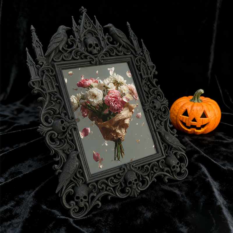 Gothic Dark Frame | Vampire Bar Desktop Decor, Photo Ornament, Waterproof Plastic