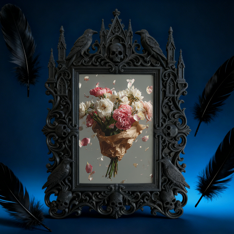 Gothic Dark Frame | Vampire Bar Desktop Decor, Photo Ornament, Waterproof Plastic