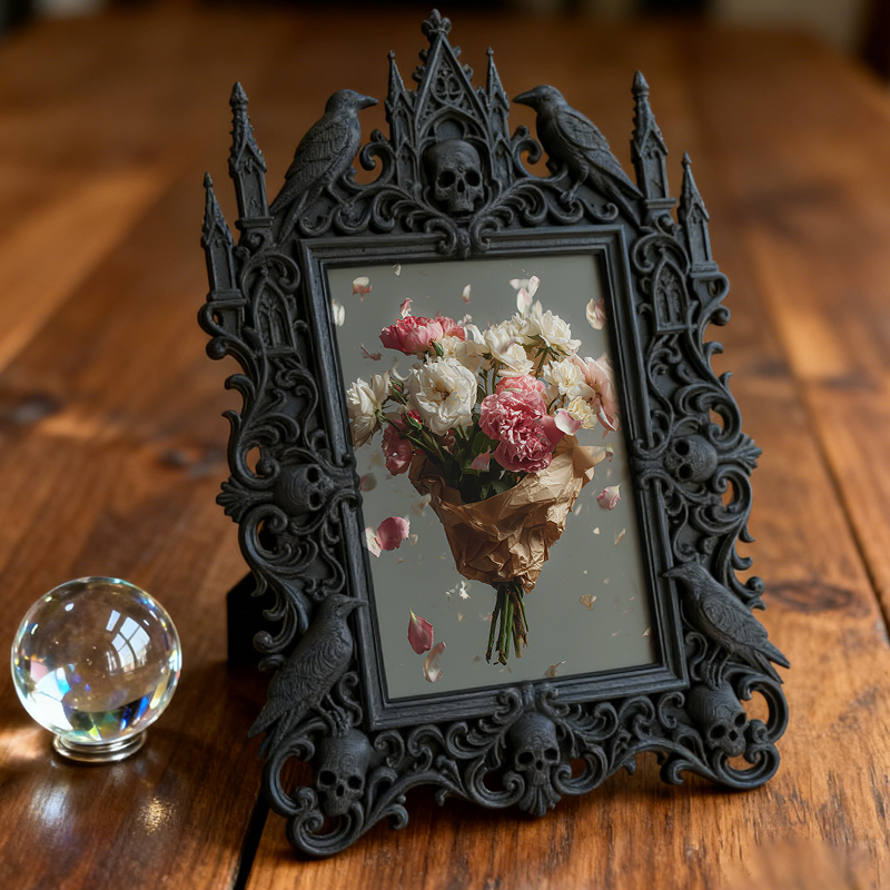 Gothic Dark Frame | Vampire Bar Desktop Decor, Photo Ornament, Waterproof Plastic