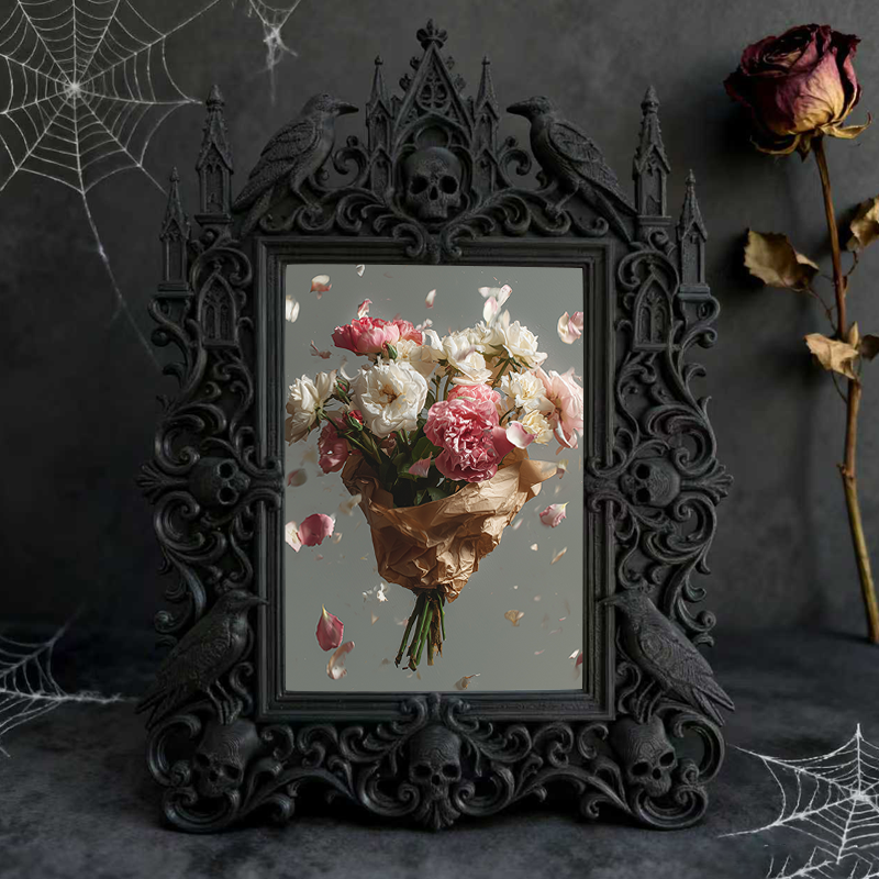 Gothic Dark Frame | Vampire Bar Desktop Decor, Photo Ornament, Waterproof Plastic