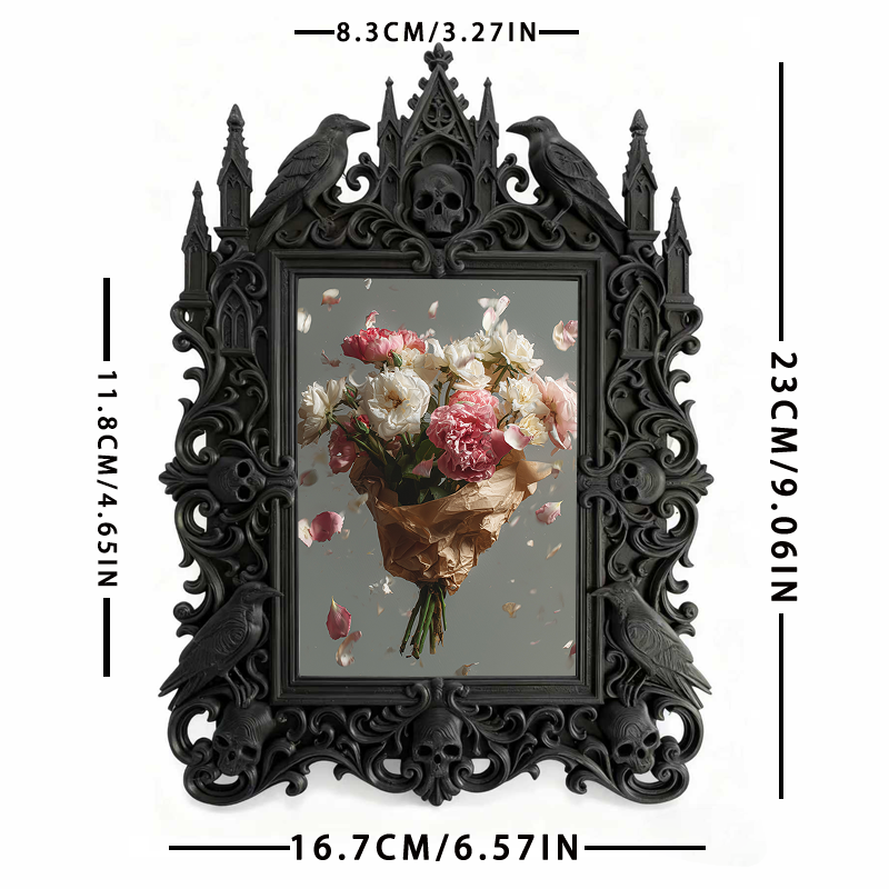 Gothic Dark Frame | Vampire Bar Desktop Decor, Photo Ornament, Waterproof Plastic