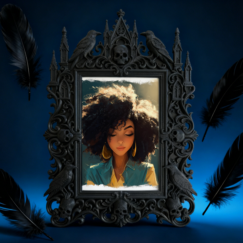 Gothic Dark Frame | Bar Wall Corner Decor, Photo Display Frame, Waterproof Plastic