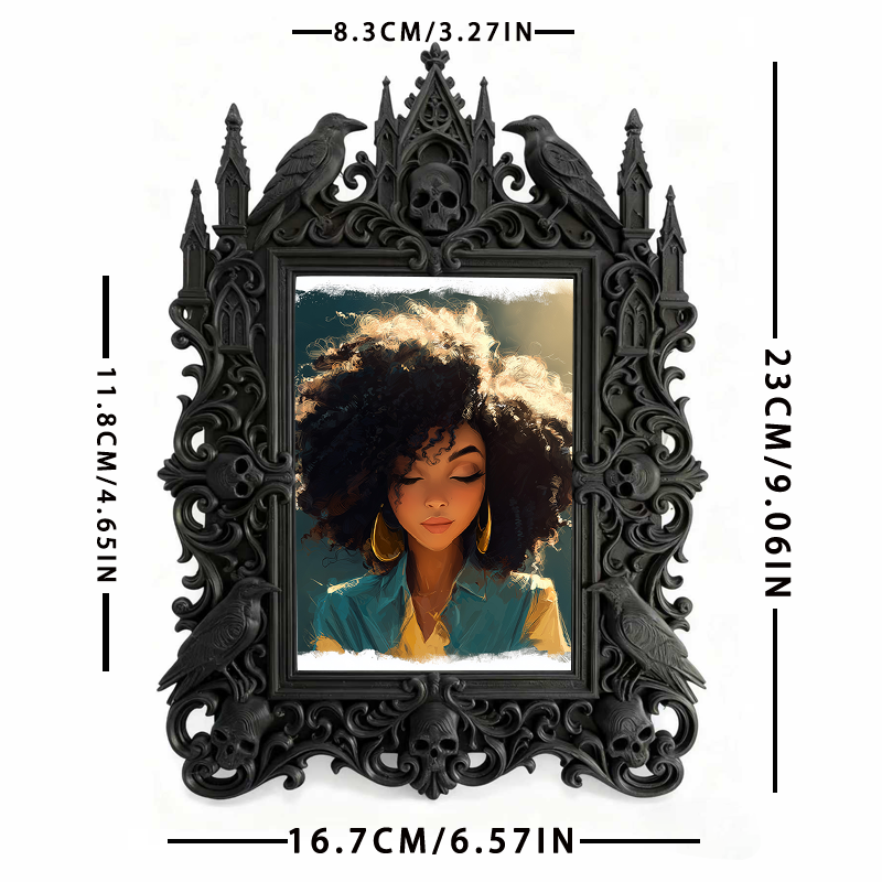 Gothic Dark Frame | Bar Wall Corner Decor, Photo Display Frame, Waterproof Plastic