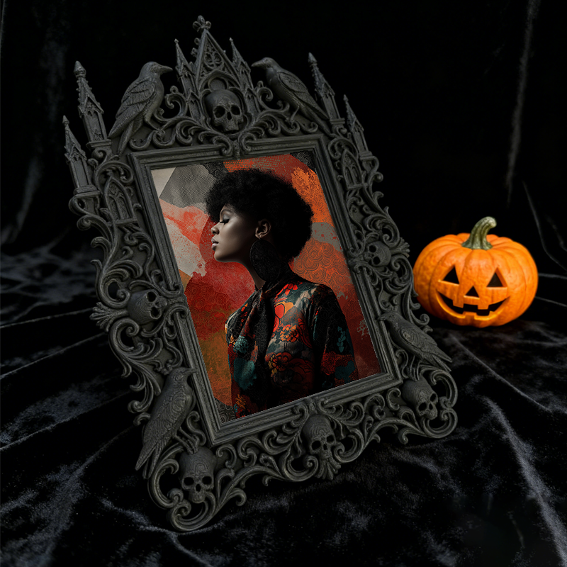 Gothic Dark Frame | Gothic Bar Photo Prop, Wall/Tabletop Waterproof Plastic Frame