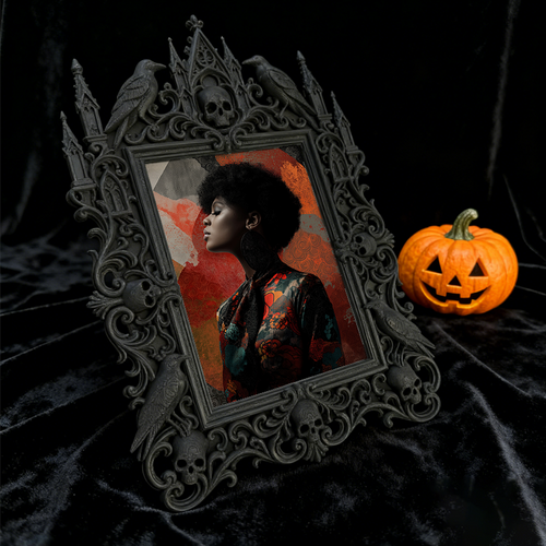 Gothic Dark Frame | Gothic Bar Photo Prop, Wall/Tabletop Waterproof Plastic Frame