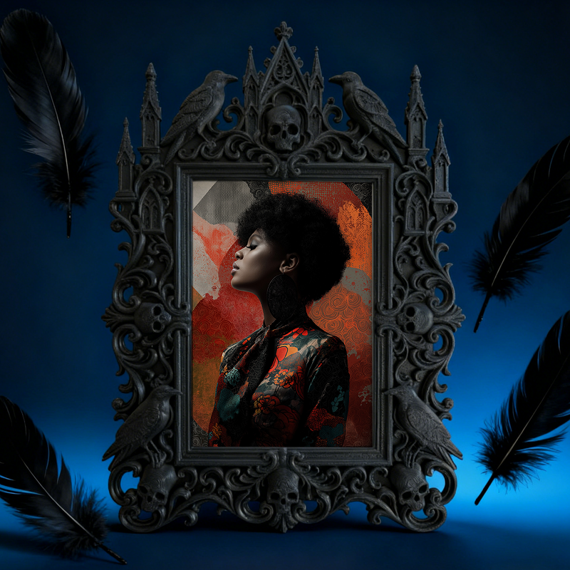 Gothic Dark Frame | Gothic Bar Photo Prop, Wall/Tabletop Waterproof Plastic Frame
