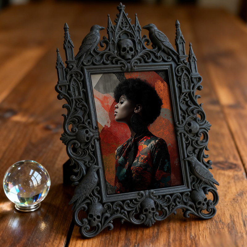 Gothic Dark Frame | Gothic Bar Photo Prop, Wall/Tabletop Waterproof Plastic Frame