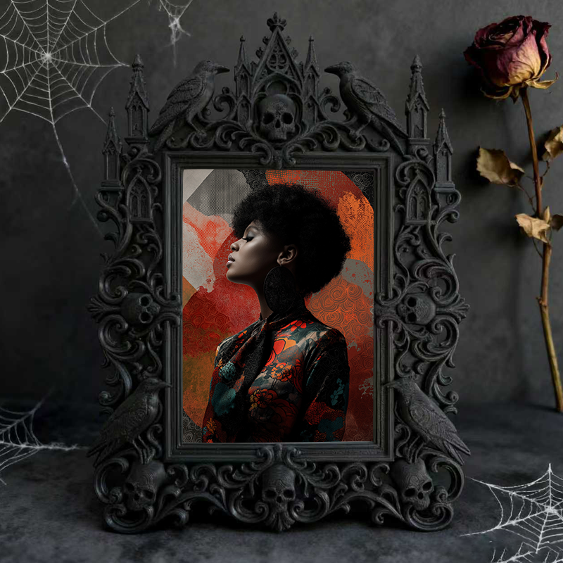 Gothic Dark Frame | Gothic Bar Photo Prop, Wall/Tabletop Waterproof Plastic Frame
