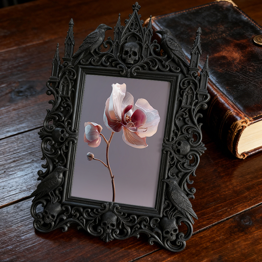 Gothic Dark Frame | Punk Gothic Bar Photo Frame, Dual-use Wall/Desktop, Waterproof Plastic