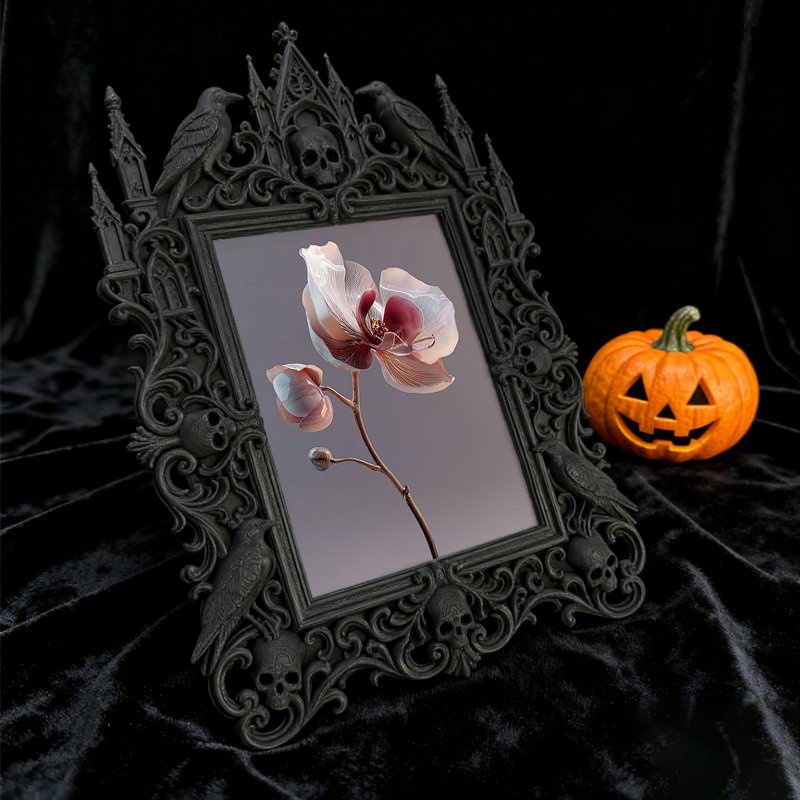 Gothic Dark Frame | Punk Gothic Bar Photo Frame, Dual-use Wall/Desktop, Waterproof Plastic