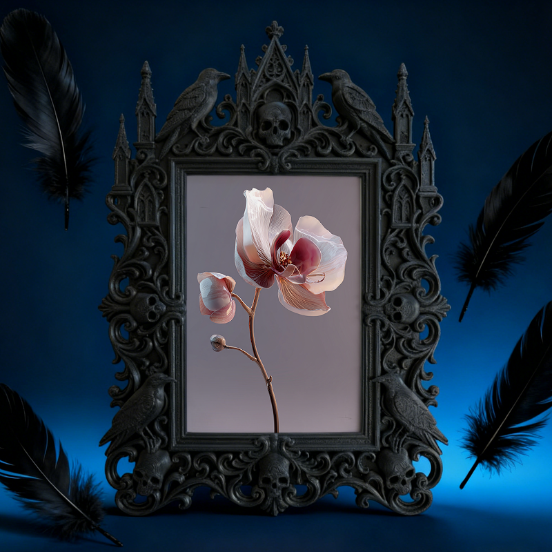 Gothic Dark Frame | Punk Gothic Bar Photo Frame, Dual-use Wall/Desktop, Waterproof Plastic