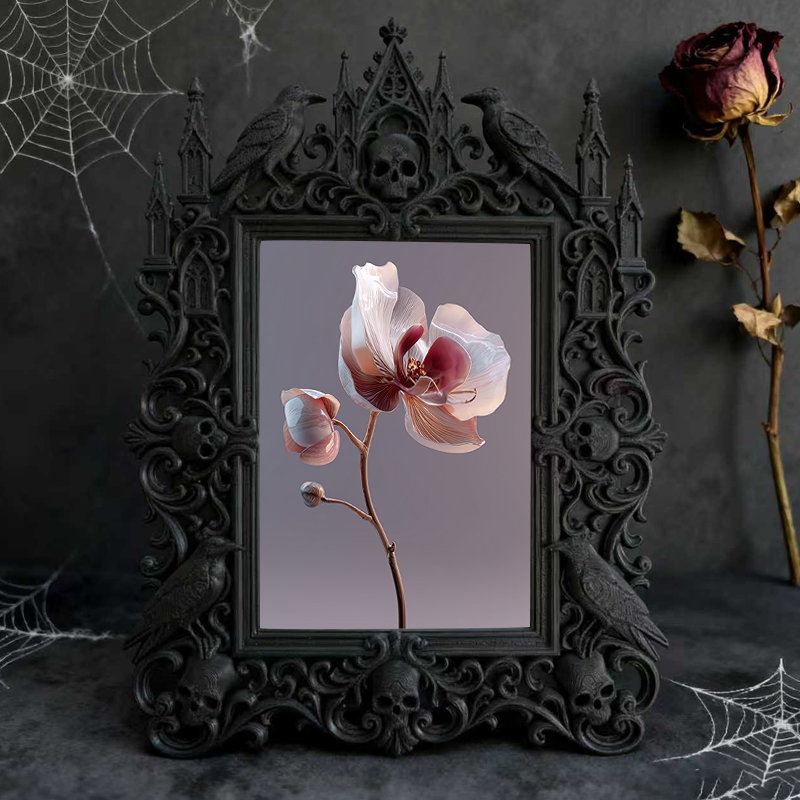 Gothic Dark Frame | Punk Gothic Bar Photo Frame, Dual-use Wall/Desktop, Waterproof Plastic