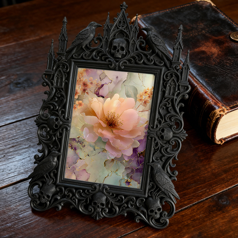 Gothic Dark Frame | Dark-style Bar Counter Decor, Photo Display, Waterproof Plastic
