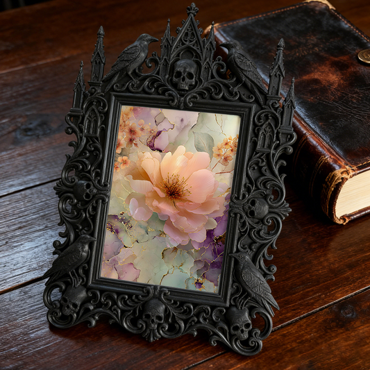 Gothic Dark Frame | Dark-style Bar Counter Decor, Photo Display, Waterproof Plastic