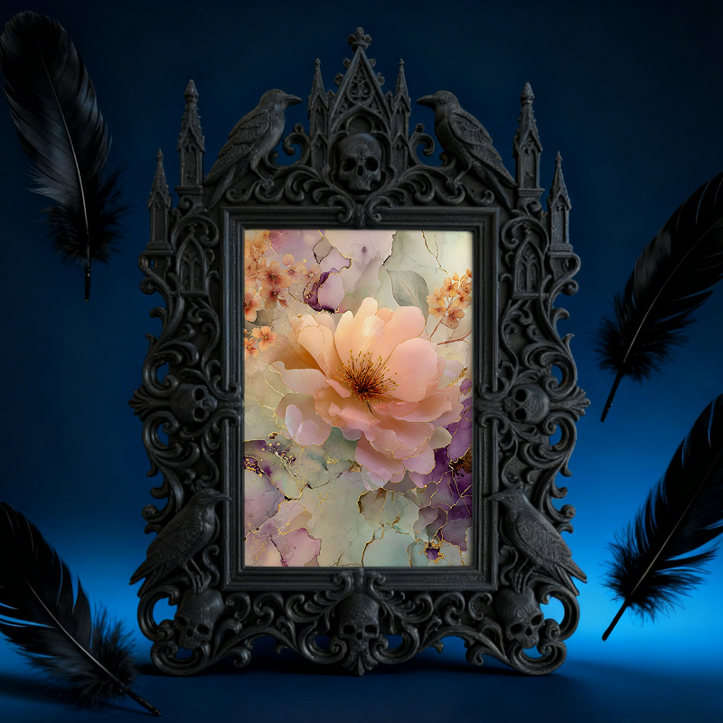 Gothic Dark Frame | Dark-style Bar Counter Decor, Photo Display, Waterproof Plastic