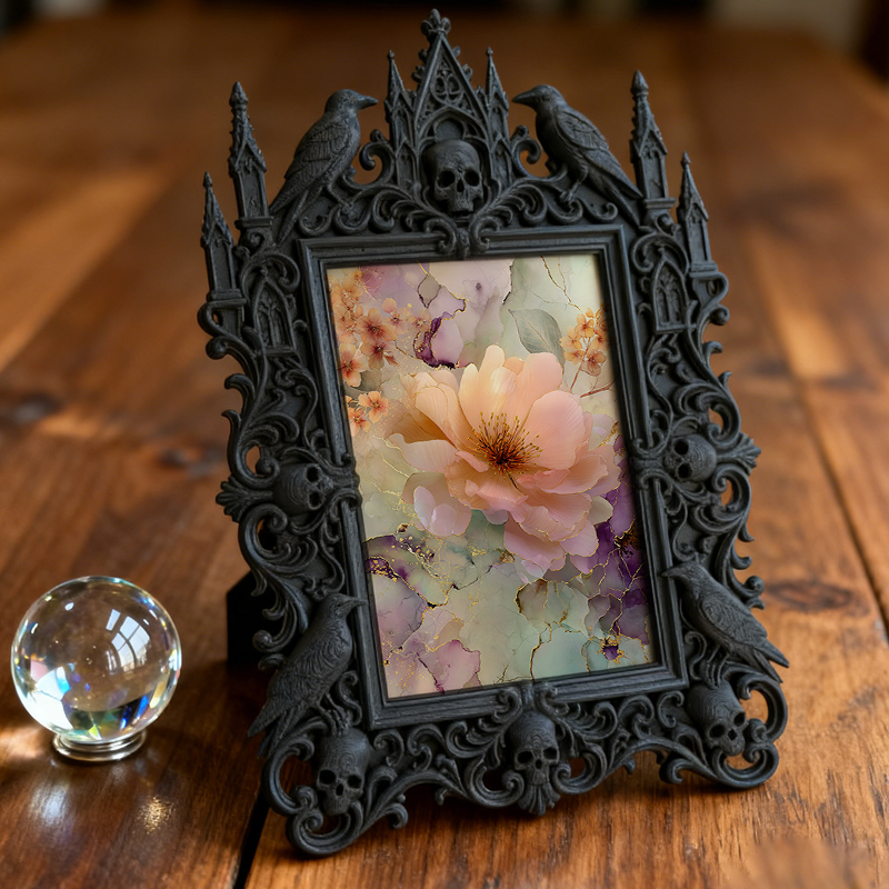 Gothic Dark Frame | Dark-style Bar Counter Decor, Photo Display, Waterproof Plastic