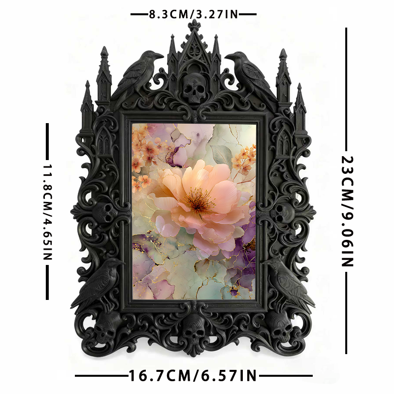 Gothic Dark Frame | Dark-style Bar Counter Decor, Photo Display, Waterproof Plastic