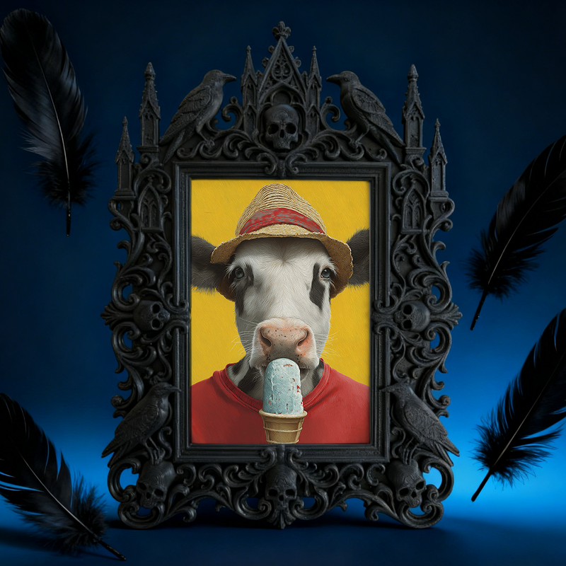 Gothic Dark Frame | Gothic Pub Photo Display, Wall/Tabletop, Waterproof Plastic